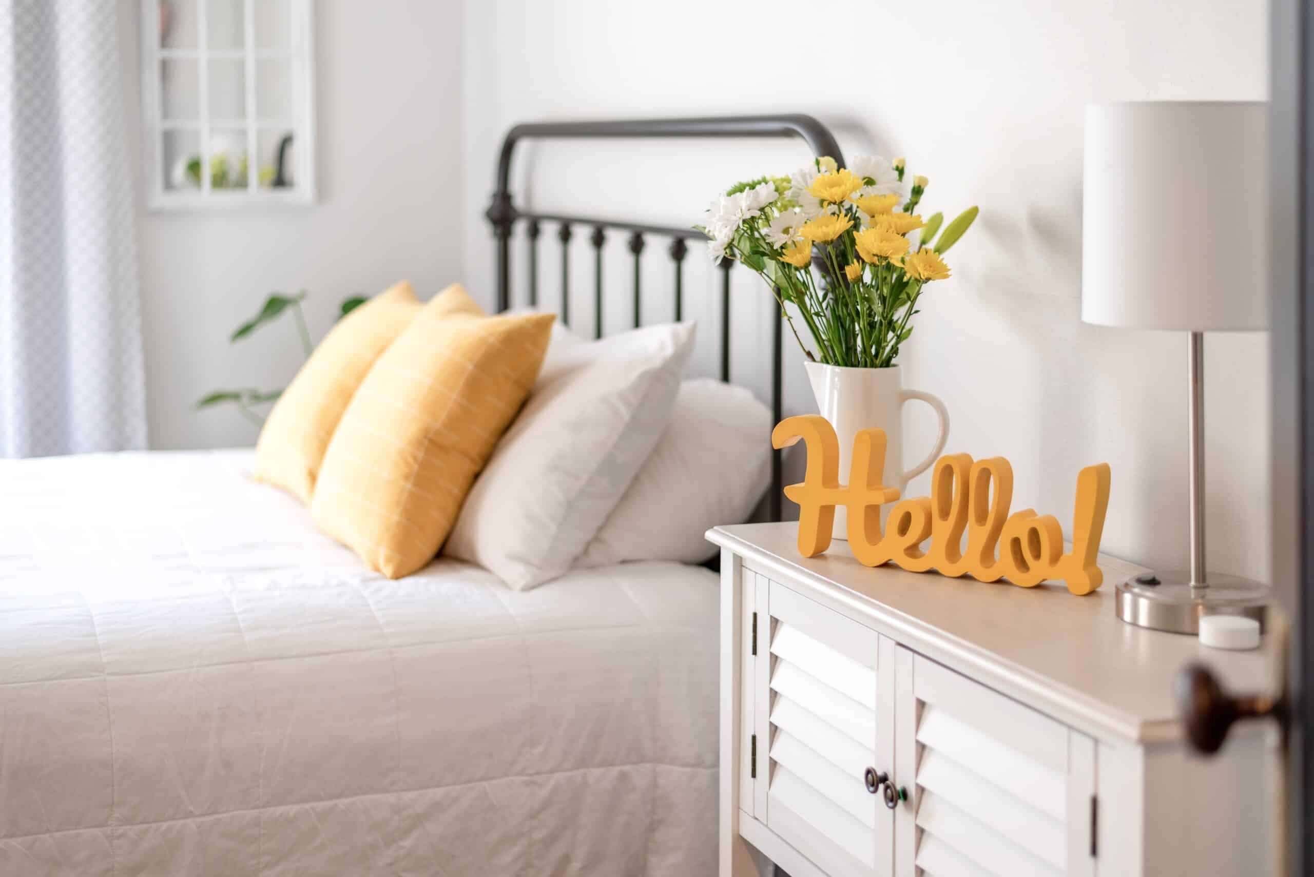 clean and bright bedroom