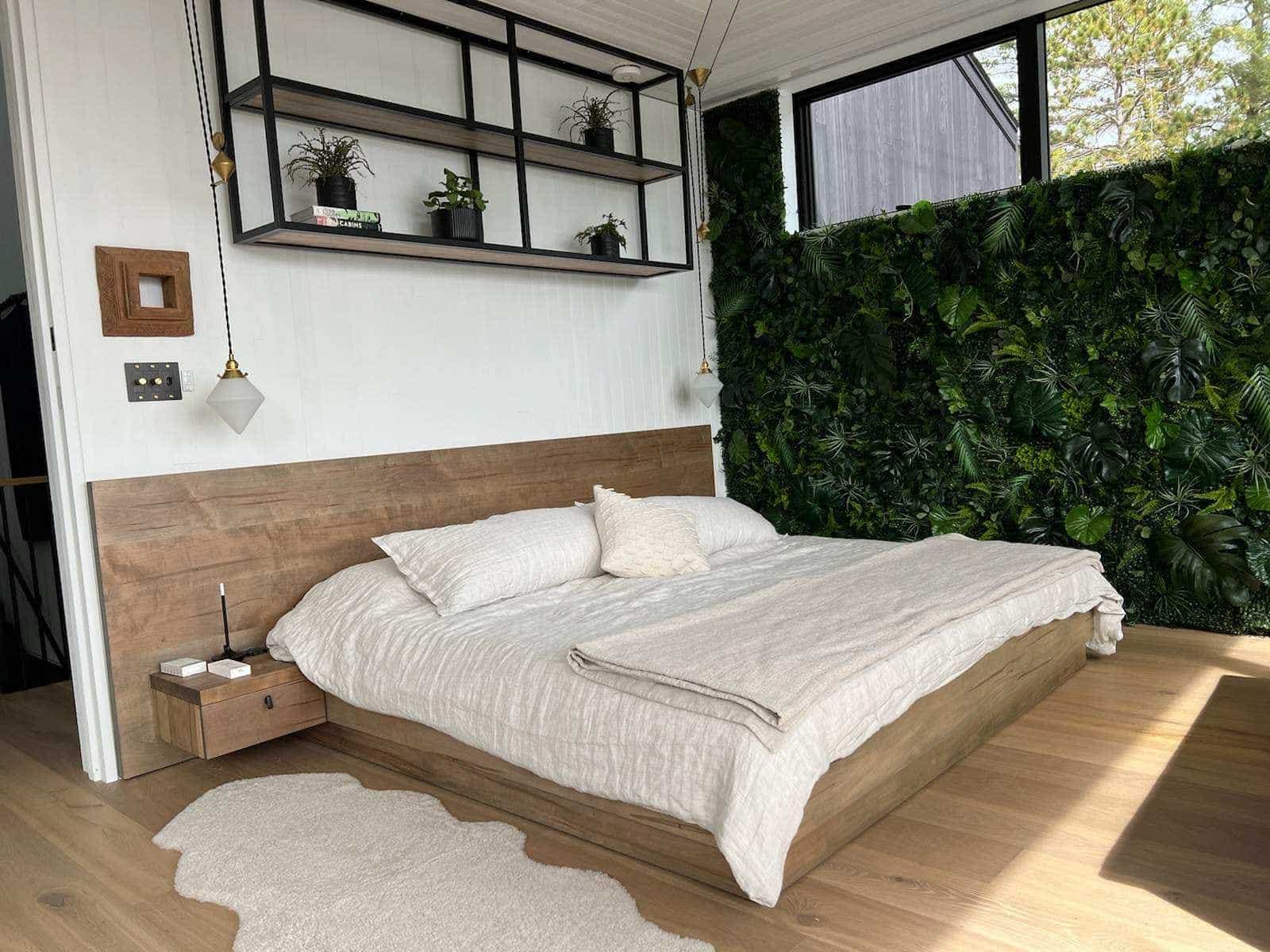 natural wood bed frame for samina